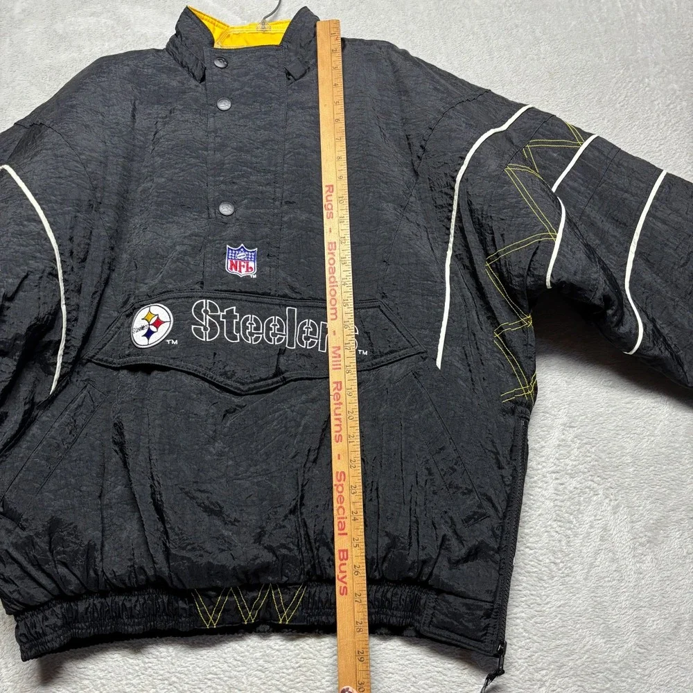 VTG 90s Starter Pro Line Pittsburgh Steelers Jacket 1/2 Zip Pullover‎ Mens L EUC